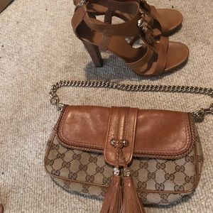 Authentic Gucci Heels & Clutch